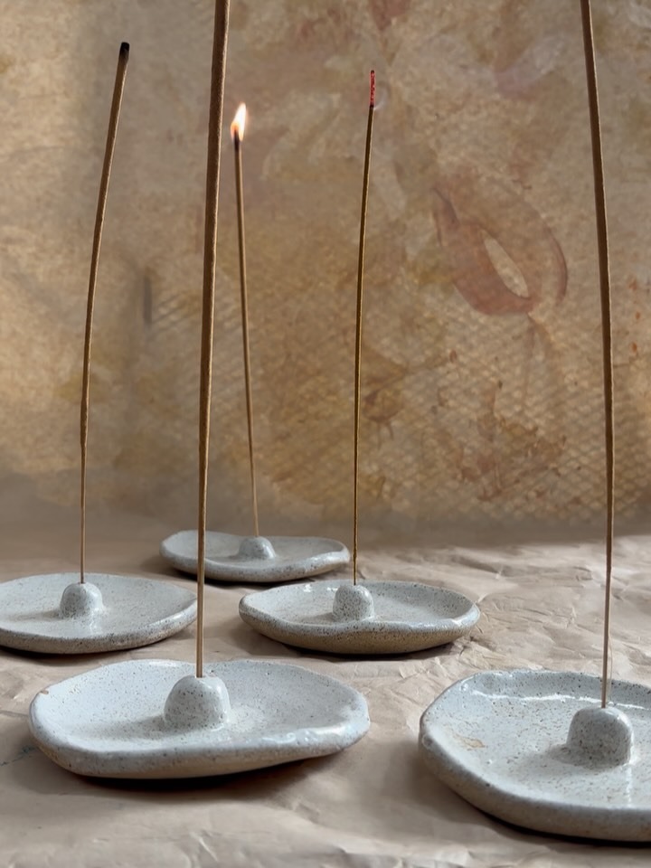 Handmade ceramic incense holders